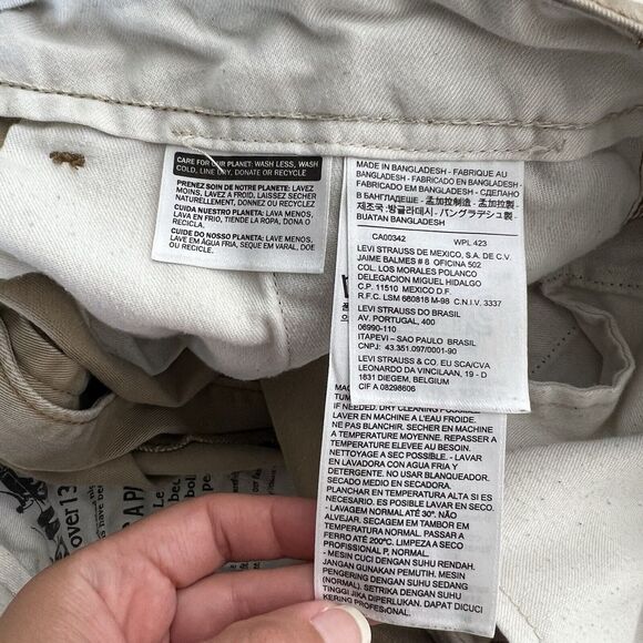 Levis Cargo Loose Fit Pants Mens 34x32 Actual 36x30 Khakis Utility Y2K White Tab - Picture 11 of 16